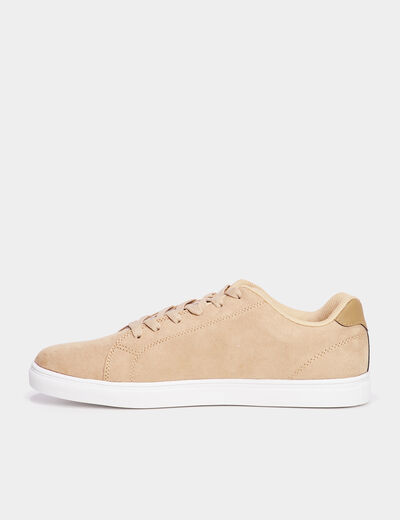 Tennis &agrave; lacets beige homme