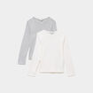 Lot 2 t-shirts coton manches courtes gris clair fille