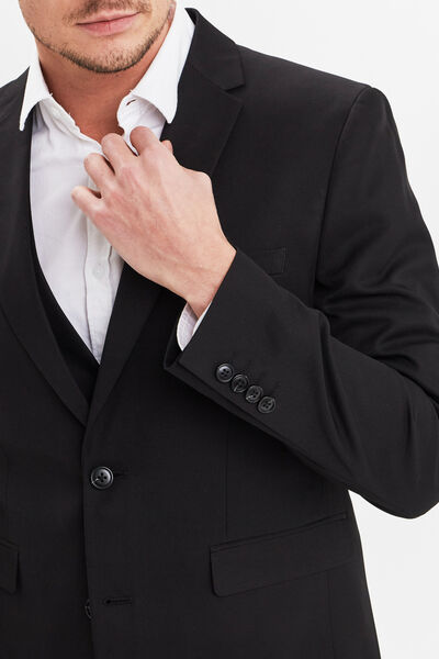 Veste de costume droite ajust&eacute;e noir homme