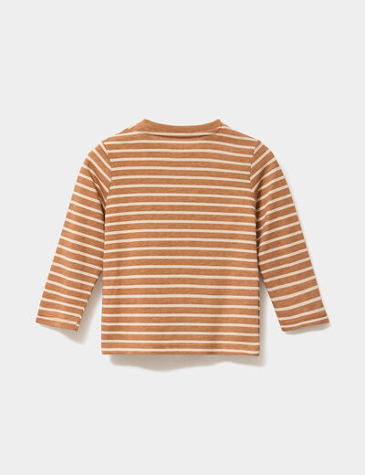 T-shirt manches longues col rond coton camel bébé garçon