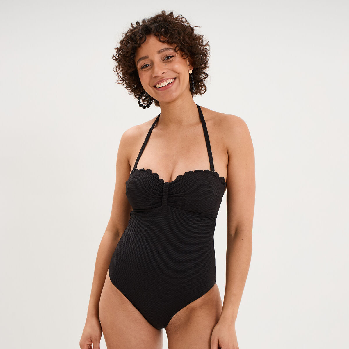 Maillot de bain une pi&egrave;ce dos nu noir femme