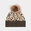 Bonnet &agrave; pompon fausse fourrure marron fille