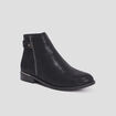 Bottines zippées avec perforations noir femme