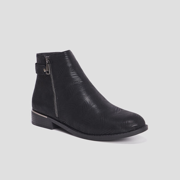 bottines zippees avec perforations noir femme Bottines zippées avec perforations noir femme