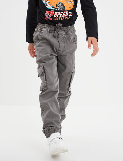 Pantalon jogger gris fonc&eacute; gar&ccedil;on