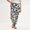 Pantalon carotte fluide ecru femme grande taille