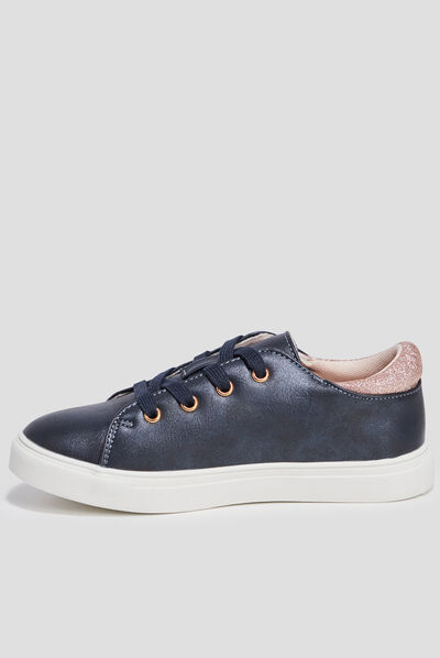 Tennis à lacets Creeks bleu marine fille