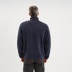 Veste effet sherpa zipp&eacute;e 3 poches bleu fonc&eacute; homme