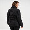 Doudoune d&eacute;perlante &agrave; capuche noir femme grande taille