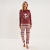 Ensemble pyjama pantalon effet velours rose framboise femme