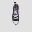 Baskets &agrave; lacets montantes en toile bleu marine homme