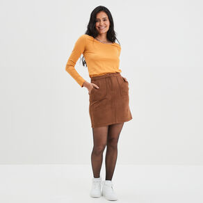 jupe suedine droite courte marron fonce femme Jupe suédine droite courte marron foncé femme