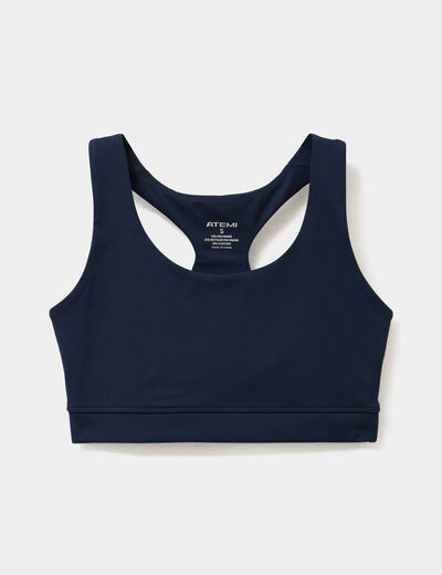 Brassi&egrave;re de sport dos nageur bleu marine femme