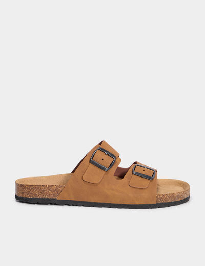 Mules avec boucles marron clair homme