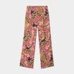 Pantalon large taille élastiquée multicolore femme