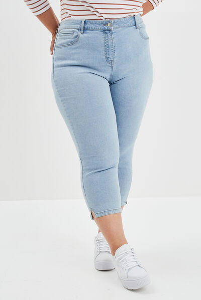 Jeans slim taille haute 7/8ème Modavista denim stone femme grande taille