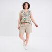 Blouse ajustée col tunisien blanc femme grande taille
