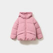 Doudoune chaude à capuche vieux rose fille
