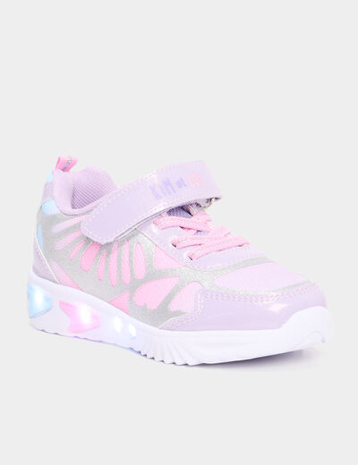 Baskets running semelles lumineuses rose fille