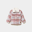 Veste doubl&eacute;e boutonn&eacute;e col aviateur taupe b&eacute;b&eacute; gar&ccedil;on