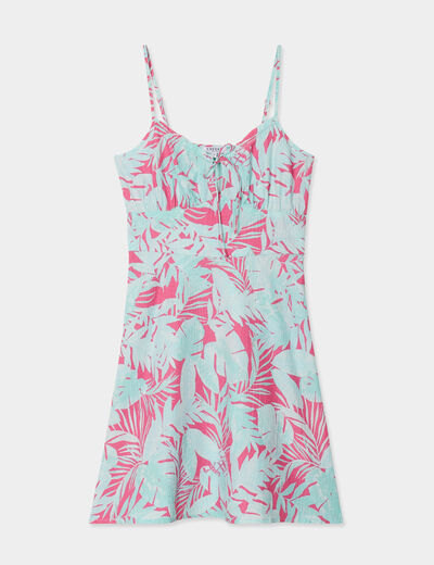 Robe courte à bretelles Creeks rose fushia femme