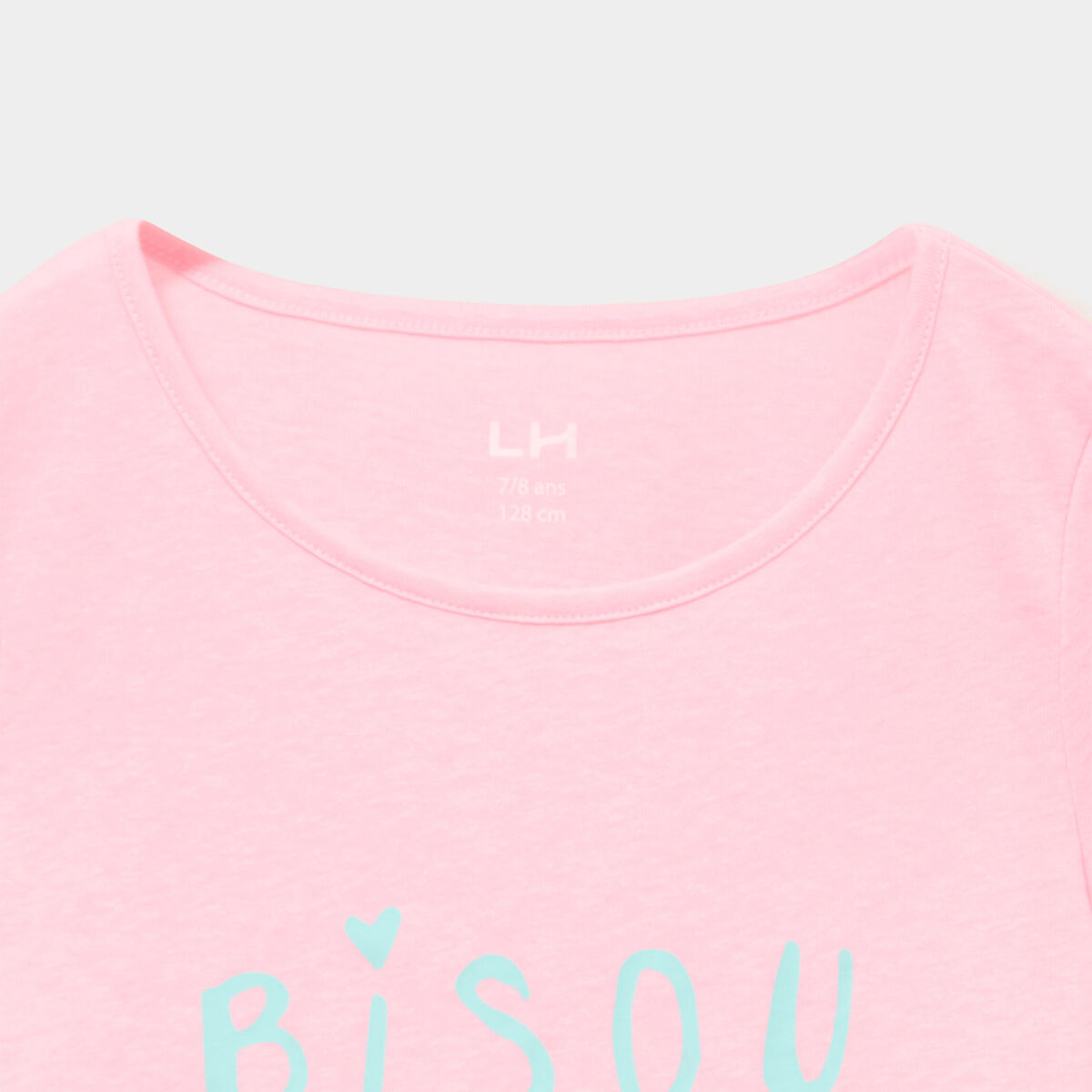 Ensemble pyjama short et t-shirt coton rose fluo fille