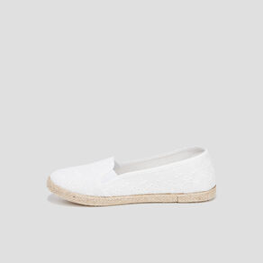 ballerines brodees en toile blanc femme Ballerines brodées en toile blanc femme