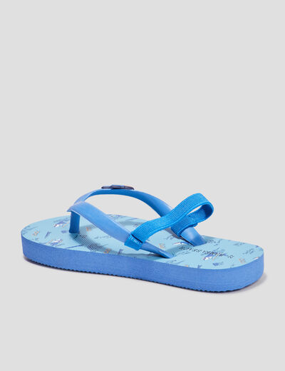 Tongs brides élastiquées Wamea Beach bleu garçon