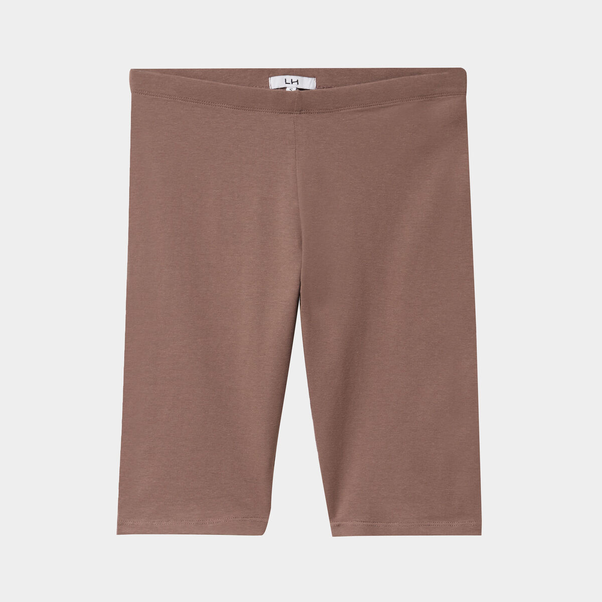 Short cycliste coton stretch marron cognac femme