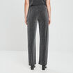 Pantalon de soirée fluide gris argent femme