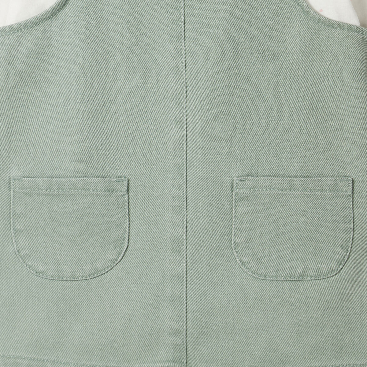 Ensemble 3 pièces coton vert kaki bébé fille