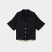 Chemise dos smock&eacute; manches courtes noir femme