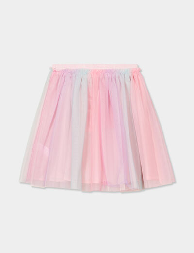 Jupe tulle taille à paillettes multicolore fille