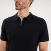 Polo col zipp&eacute; manches courtes coton noir homme