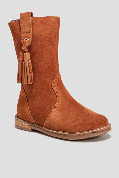 Bottes en cuir camel fille