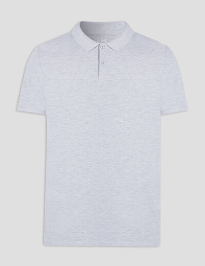 Polo en coton manches courtes gris homme