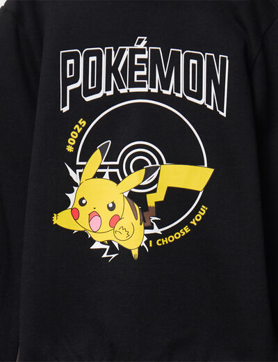 Sweat zippé à capuche Pokémon Pikachu noir garçon
