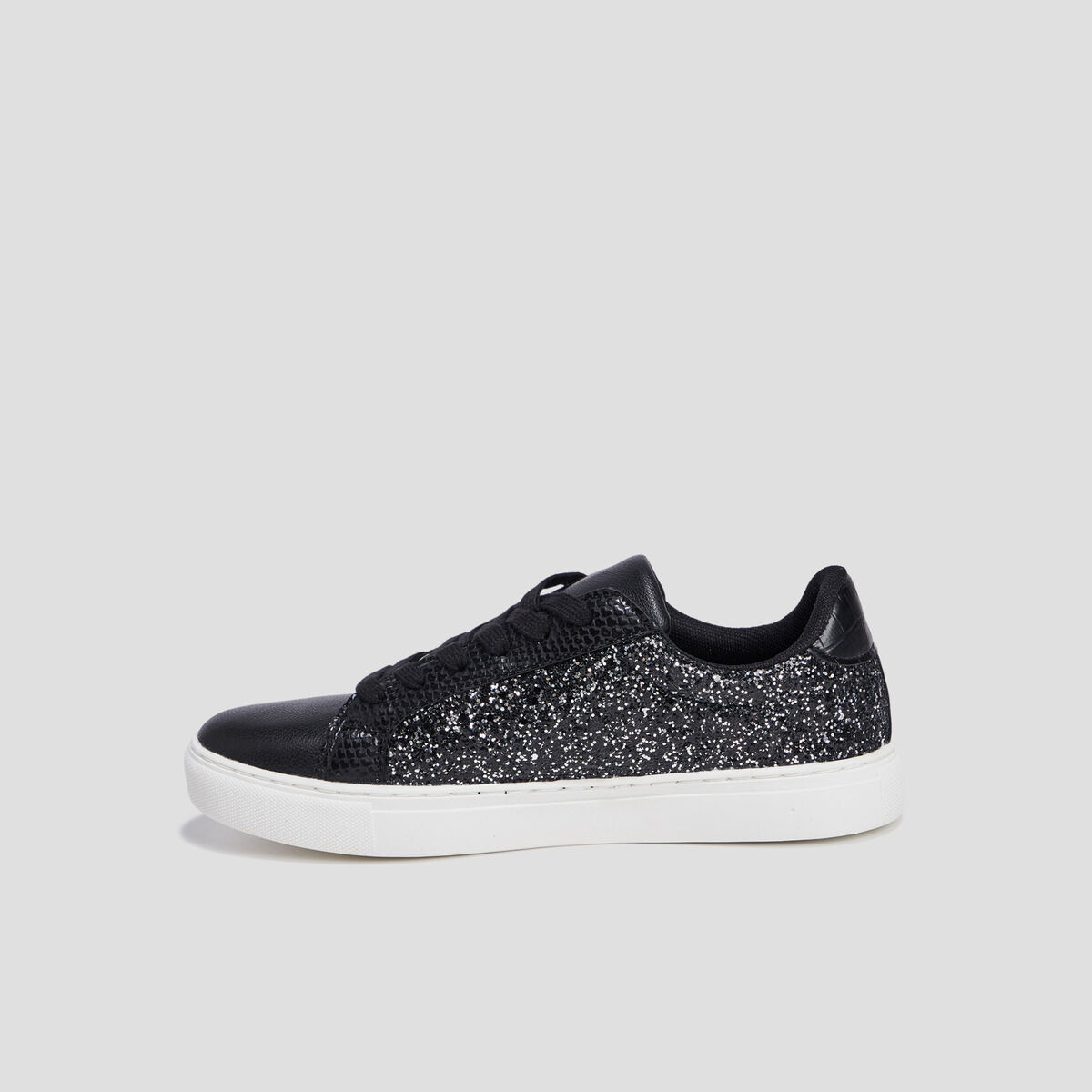 Tennis pailletées à lacets Mosquitos noir femme
