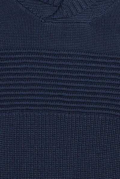 Pull avec col roulé bleu marine garçon