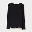 T-shirt côtelé manches longues coton noir fille