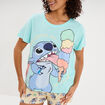 Ensemble pyjama short coton Stitch bleu turquoise femme