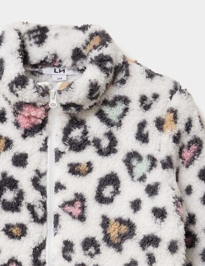 Veste zippée effet polaire multicolore fille