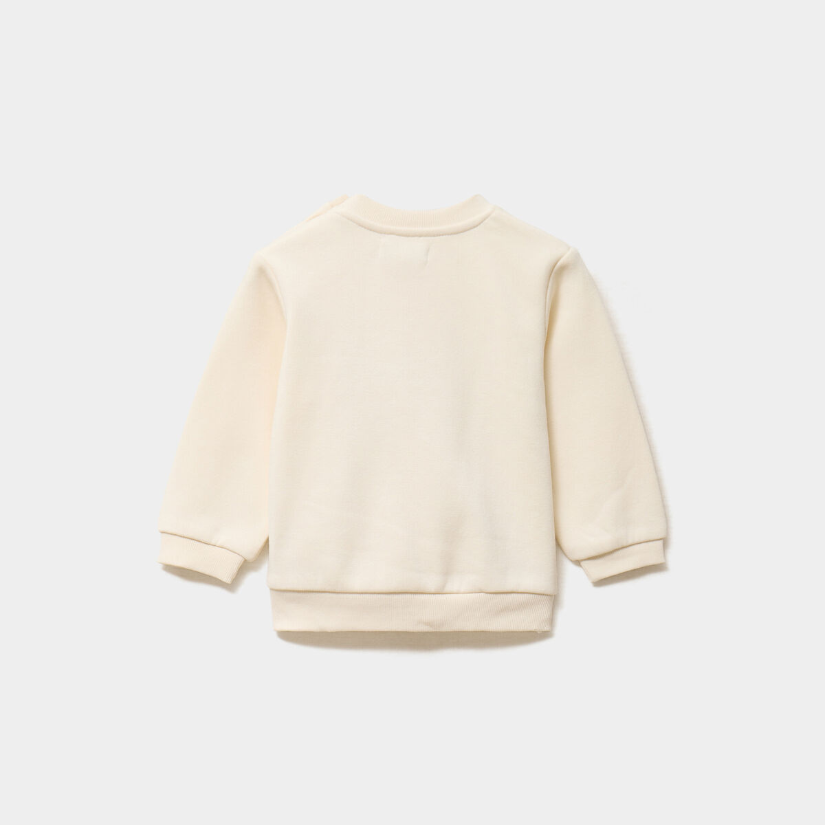 Sweat col rond manches longues ecru b&eacute;b&eacute; gar&ccedil;on