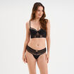 Shorty string dentelle noir femme