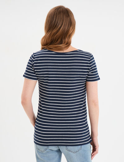 T-shirt allaitement manches courtes blanc femme maternité