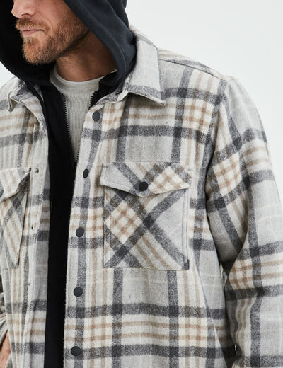 Surchemise 2-en-1 à capuche Creeks creme homme