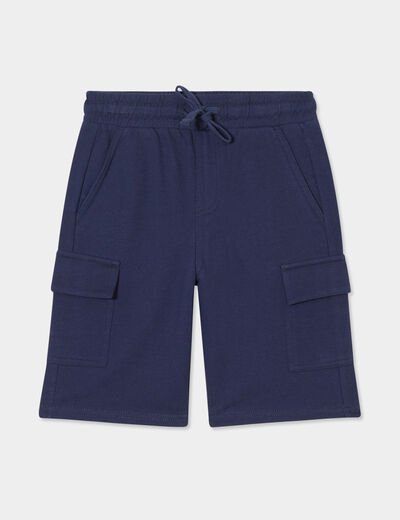 Bermuda cargo poches côtés bleu marine garçon