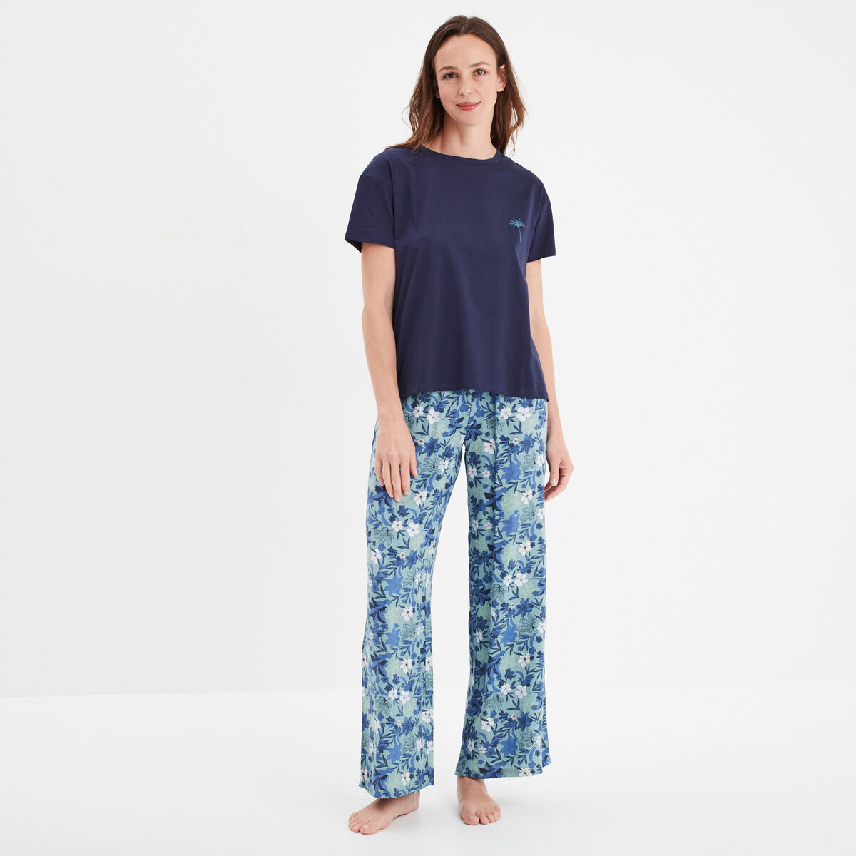 Ensemble pyjama manches courtes coton vert femme