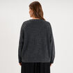 Pull &agrave; paillettes gris fonc&eacute; femme grande taille