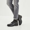 Boots zippées en cuir noir homme